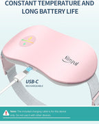 Slimpal Heating Pad for Period Cramps, Portable Cordless Electric Heating Pad for Menstrual Pain Relief Heat Belt, Rechargeable Wearable Heat Pad Gifts for Her Women Girl Wife Girlfriend, Pink