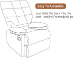 Rocker Recliner Chair, Overstuffed Manual Rocking Recliner for Adults, Upholstered Comfy Soft Fabric Living Room Reclining Sofa Chair (Beige Fabric)