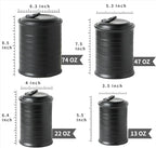 Nihow Food Storage Jar Sets: Ceramic Container with Air Tight Lid for Flour/Sugar/Rice/Coffee/Cookies/Candy - Seal Damp-proof Canister for The Kitchen Counter - Set of 4 （Matte Black）