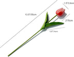 Mandy's Artificial Tulips 20 Stems Coral PU Faux Flowers for Wedding Home Decor 13.5 Inch