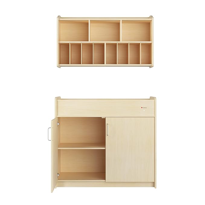 Foundations Wall-Mounted Diaper Organizer for Daycares, 3 Large & 8 Small Storage Compartments, Wood Construction, Maximum Durability