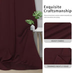 Easy-Going Blackout Curtains for Bedroom, Solid Thermal Insulated Grommet and Noise Reduction Window Drapes, Room Darkening Curtains for Living Room, 2 Panels(42x63 in, Wine)