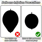 Black Quick Link Balloons, 100PCS Linking Balloons for Make Balloon Wall Balloon Arch Balloon Chains, Linkable Balloons for Wedding Birthday Baby Shower Engagement Graduation Party Decorations (6inch)