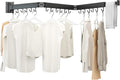 Foldable Clothes Drying Rack, 2 Fold Laundry Drying Rack Wall Mount, [No Drilling] Folding & Durable Space Saver for Laundry, Balcony, Bathroom, Patio, Dormitory, Apartment-White