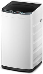 Midea MLTW09M1BWW Portable Washer with 6 Cycles, Drum Clean, Quick, Stainless Steel Tub, Transparent Lid, LED Display Washing Machine, 0.9 cu. ft, White