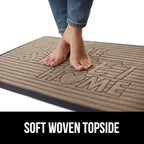 GORILLA GRIP 100% Waterproof All-Season WeatherMax Doormat 35x23, US Designed Natural Rubber, Stain and Fade Resistant, Low Profile Indoor Outdoor Door Mats, Easy Clean Patio Mat, Home Sweet Home