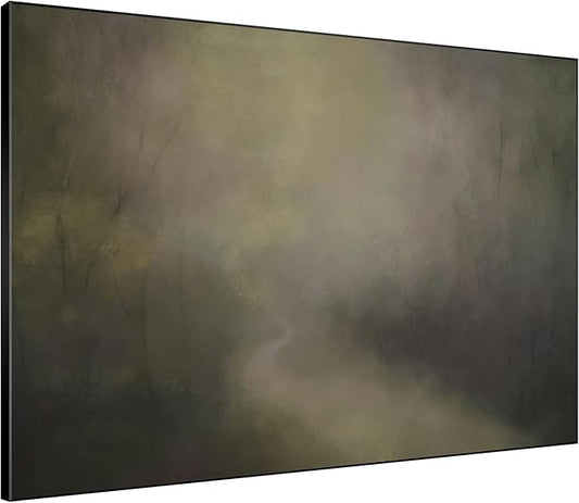 SIGNWIN 60"x72" Extra Large Framed Wall Art Muted Forest Path Soft Misty Woodland Scene Illustration for Home Living Room Bedroom Decor (Frame Assembly Required)