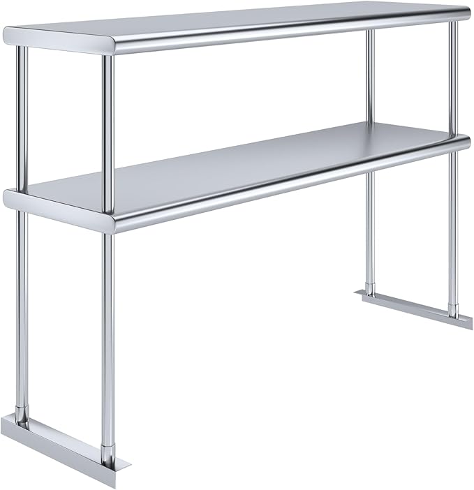 AmGood Double OverShelf Stainless Steel NSF - Many (48" Long x 14" Deep)
