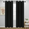 Easy-Going Blackout Curtains for Bedroom, Solid Thermal Insulated Grommet and Noise Reduction Window Drapes, Room Darkening Curtains for Living Room, 2 Panels(46x84 in, Black)