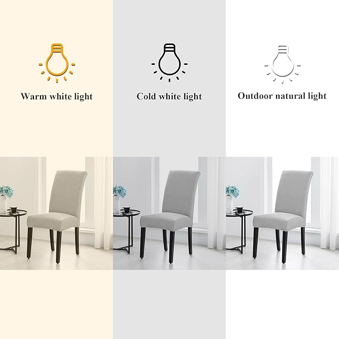 Joccun Chair Covers for Dining Room Set of 6,Dining Chair Slipcovers Stretch Dining Room Chair Covers Seat Protector,Washable Parsons Chair Cover for Home,Hotel,Banquet(Silver,6 Pack)