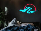 LED Decorative Lights USB Mountains Sunrise Sunset Led Neon Signs Home Decoration Wall Art Holiday Gift Brightness Adjustable 15.7''x15''
