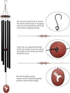 60" Wind Chimes Outdoor, WindChimes Large Wind Chimes for Outside Deep Tone with 5 Tuned Tubes and S Hook, Wind Chime Outdoor Decoration for Patio, Garden, Yard (Hummingbird)