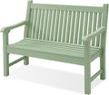 Psilvam Garden Bench, 2-Person Poly Lumber Patio Bench, All-Weather Outdoor Bench That Never Rot, Memorial Bench, Suit for Garden, Porch and Park (Green)
