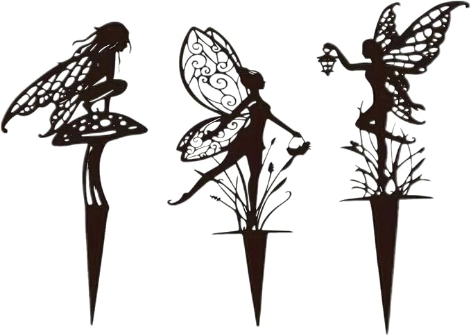 Decorative Garden Stakes, Fairy Garden Statues for Home and Garden (3)