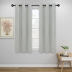 Easy-Going Blackout Curtains for Bedroom, Solid Thermal Insulated Grommet and Noise Reduction Window Drapes, Room Darkening Curtains for Living Room, 2 Panels (34x54 in, Greyish White)