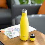 Insulated Water Bottles,25 oz Double Wall Stainless Steel Vacumm Metal Flask for Sports Travel,Yellow