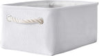TheWarmHome Storage Basket for Gifts Empty - 11.8x7.8x5.2 inch 1 Pack Fabric Storage Cubes, Nursery Organizers and Storage for Closet Cloth Toy Book (White)