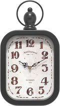 Menterry Small Retro Rectangle Wall Clock, Black Antique Vintage Style Decor Wall Clocks for Farmhouse,Bedroom,Kitchen,Bathroom (11" H x 6.1" W)