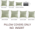 Fancy Homi 2 Packs Sage Green Euro Decorative Throw Pillow Covers 28x28 Inch for Bedroom Couch Bed, Farmhouse Boho Home Decor, Soft Corss Corduroy Patchwork Textured Square Cushion Case 71x71 cm