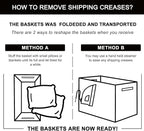 OIAHOMY Storage Basket, Woven Baskets for Storage, Cotton Rope Basket for toys,Towel Baskets for Bathroom - Pack of 3,White Blue