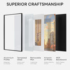 Homeforia A5 Picture Frame Black, High End Metal 5.8x8.3 Frames Matted to 4.1x5.8 Print, A5 Photo Frame with Mat A6, 5.8 x 8.3 Poster Frame, 8.3x5.8 Display Frames, Tempered Glass, Wall Kit, Set of 1