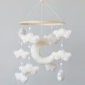 Boucle Cloud Moon Crib Mobile Boho Baby Mobile for Crib Neutral Nursery Mobile for Boys & Girls