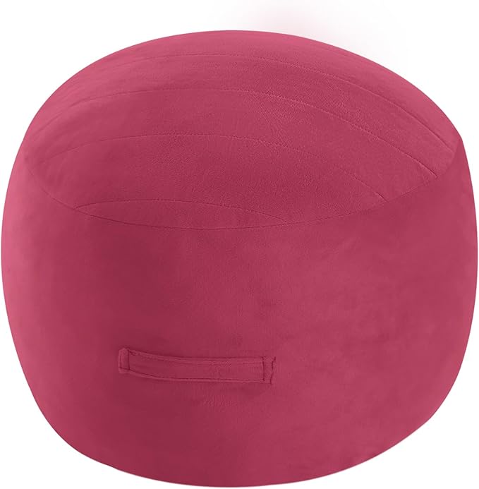 MeMoreCool Round Stuffed Pouf Ottoman Foot Rest, Floor Pouf Foot Stool with Soft Foam Chunk Filling, Small Round Ottoman Footstool Circle Footrest for Living Room