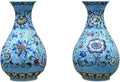 Set of Two Handmade Chinese Blue & White Porcelain Wall Mounted Vases – Chinoiserie Ceramic Flower Vase for Indoor Home Décor, Wall Hanging Vases for Living Room & Bookshelf