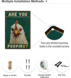 ALKB Chicken Metal Sign for Bathroom Decor - 8x12 Inch Are You Pooping Vintage Chicken Sign Gifts for Chicken Owners