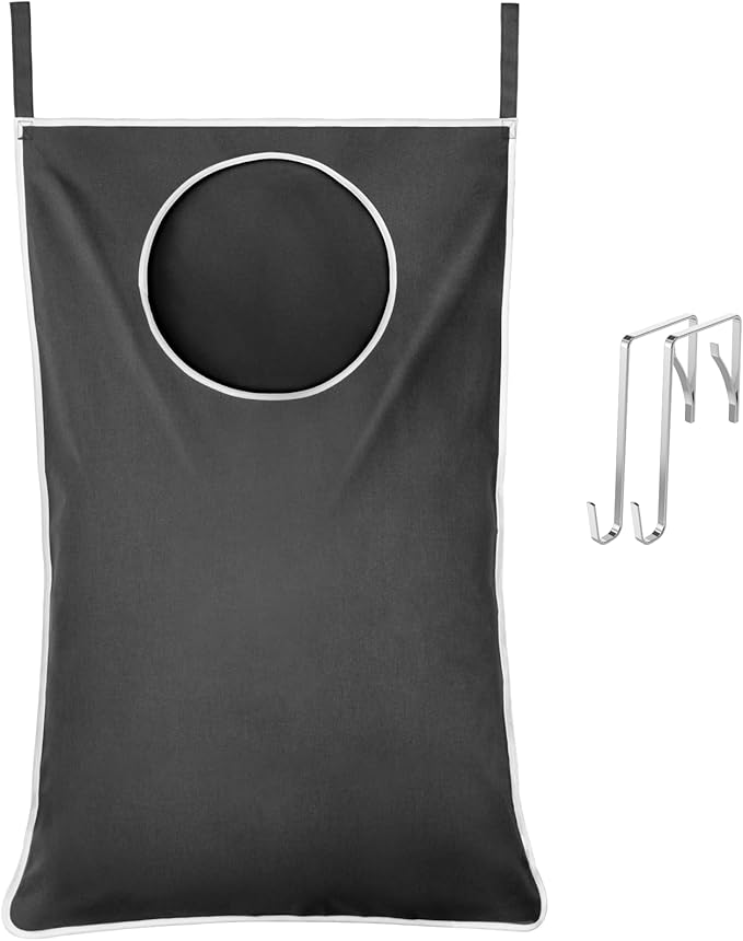 Lifewit Over Door Laundry Hamper, Large Collapsible Hanging Laundry Hamper, Hanging Laundry Basket Bag for Bathroom Bedroom Dirty Clothes Storage Organizer, Dark Gray