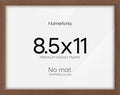 Homeforia Diploma Frame 8.5 x 11 Brown Wood, High End Dark Oak 8.5x11 Certificate Frames, 11x8.5 Document Frames for Wall or Tabletop, 8.5 by 11 Walnut Wooden Frame, Tempered Glass, Wall Kit, Set of 1