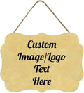 Personalized Wooden Welcome Sign Front Door Decor - Customized Image/Text Hanging Sign for Home Office - Farmhouse Decorations 11.2 * 8 Inch