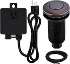 Garbage Disposal SinkTop Air Switch Kit with Long Button,Brass Made Cover,Oil Rubbed Bronze