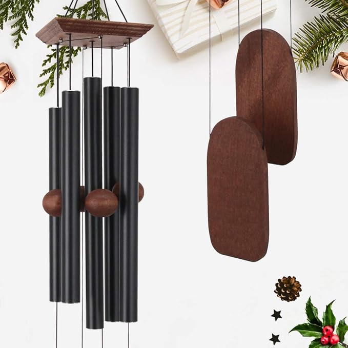 Astarin Wind Chimes Outdoor Deep Tone, Memorial Wind Chimes Outdoor, Gifts for Housewarming/ Mother Day/ Christmas, Outdoor Decor for Patio, Garden, Yard, Home (36 Inch Black Wind Chime)