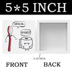 Funny Bathroom Decor, Funny Bathroom Wall Art, Black and White Bathrooms Decoration Decor for Shelves, Wooden Box Decor Sign for Home Farmhouse Office Living Room Table