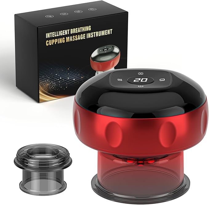 5-in-1 Smart Cupping Therapy Set, 12-Level Temperature & Suction Control, Massage Cupping Kit for Targeted Pain Relief, Neck/Shoulder/Back Muscle Soreness & Blood Circulation Improvement