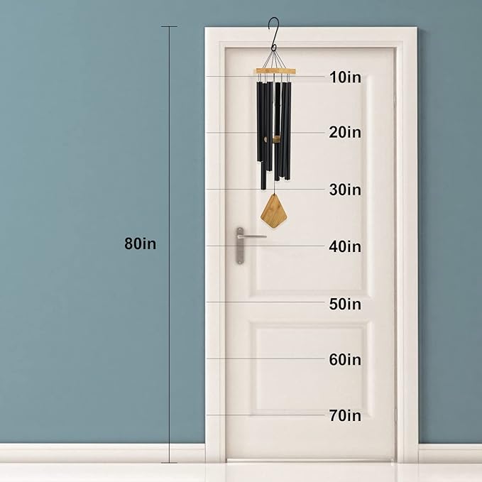 Wind Chimes Outdoor Large Deep Tone, 36 Inches Sympathy WindChimes Outdoor Memorial Windchime for Mom/Housewarming/Christmas, Black Wind Chime for Outside Garden, Patio, Home Decor