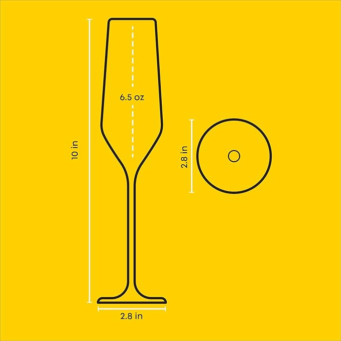 JoyJolt Champagne Glasses Layla Collection, Set of 4 – 6.7 oz Elegant Crystal Stemmed Champagne Flutes for Prosecco, Sparkling Wine, Mimosas, Cocktails, Weddings, Anniversaries, Parties