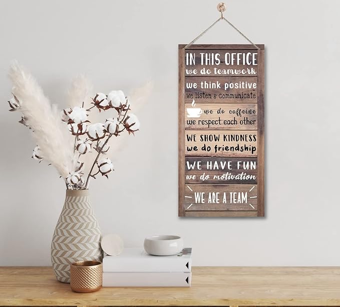 We Are A Team Office Signs Decor, Hanging Wood Sign Office Decoration, Motivational Quotes Wall Décor, Human Resources Offices Wall Decoration, Team Gift, Gift for Leader