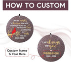 Personalized Memorial Wind Chimes Outdoor, Cardinal Commemorative Gifts for Loss of Loved One, 36Inch Customized Sympathy Wind Chimes Deep Tone, Condolences Gifts for Funeral
