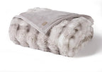 EVERGRACE Ultra Soft Luxury Fluffy Ridgeline Faux Rabbit Fur Throw Blanket, Thick Warm Bubble Throw for Bed, Cozy Plush Reversible Blankets for Couch, Chair, Sofa, Light Grey, 60x80 Inches, 870 GSM