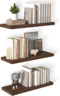 12 Inch Deep Floating Shelves for Wall 3 Pack Floating Shelves Large Storage Space Wall Mount Shelf for Living Room Kitchen Bathroom 30" W x 12" D x 1.2" H Rustic Brown