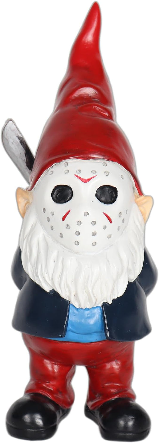 Horror Garden Gnome Decor - 5.5" Halloween Outdoor Statue, Spooky Valentines Gifts & Creepmas Collectible (Weatherproof Resin)