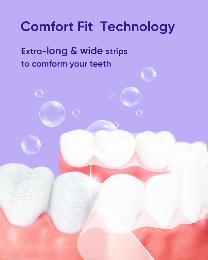 MySmile Non-Sensitive 10Pcs Teeth Whitening Strips Kit with Waterproof 28X LED Light 10-Min Fast Remove Coffee Wine Tobacco 20 Years of Stains Whitening Tooth Care Oral Safe for Enamel