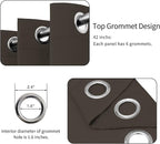 Easy-Going Blackout Curtains for Bedroom, Solid Thermal Insulated Grommet and Noise Reduction Window Drapes, Room Darkening Curtains for Living Room, 2 Panels(42x63 in, Coffee)