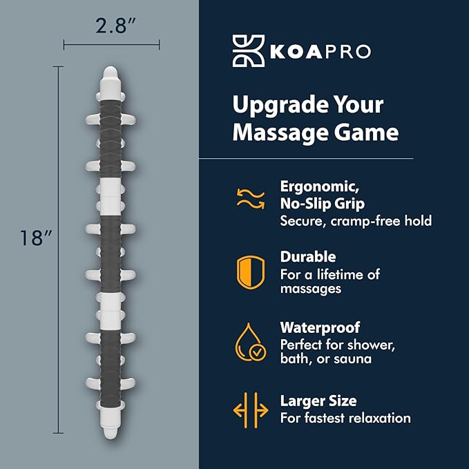 KOAPRO Whole Body Massage Tool - Myofascial Release Tool, Manual Trigger Point and Deep Tissue Massager, Holistic Fascia Health for Cellulite Massage on Legs, Back, and More - Full Body Massage Stick