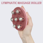 Lymphatic Massage Roller for Cellulite Remover Body Sculpting - Handheld Cellulite Massage Tool for Body Bloat Blood Circulation Lymphatic Drainage Pink