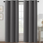 H.VERSAILTEX Blackout Curtains for Bedroom Thermal Insulated Room Darkening Living Room Curtains 84 Inch Long Grommet Privacy Protection Window Curtain Panels/Drapes, 2 Panels, Charcoal Grey