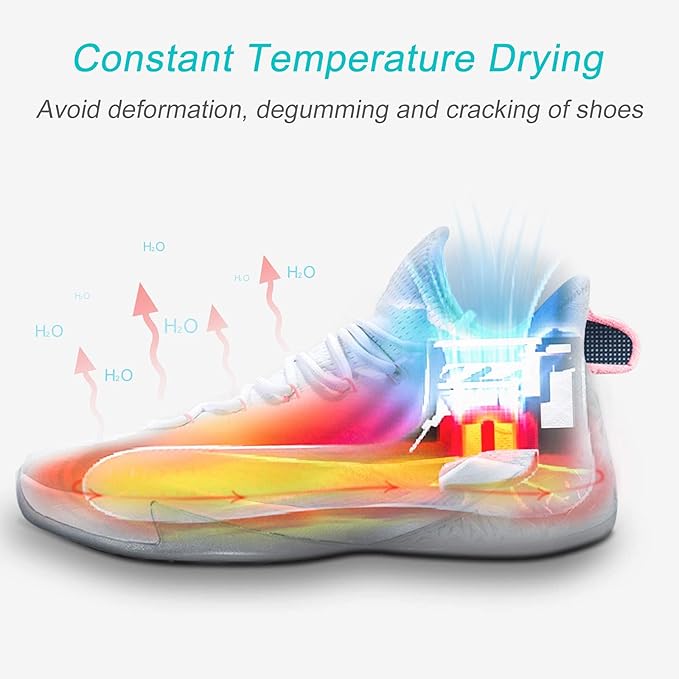 Shoe Dryer and Deodorizer with Timer - Shoes Boots Socks Gloves Dryer Warmer, Adult-Foot-Shaped | No Noise | Strong Wire | US Plug (PM20)