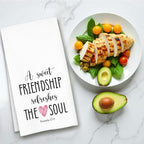 Friendship Kitchen Towel, A Sweet Friendship Refreshes The Soul, Christian Hand Towel Gift for Friend, Inspirational Tea Towel for Bathroom or Kitchen